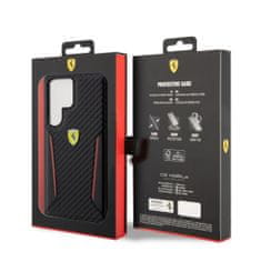 Ferrari  PU Carbon Zadní Kryt pro Samsung Galaxy S23 Ultra Black