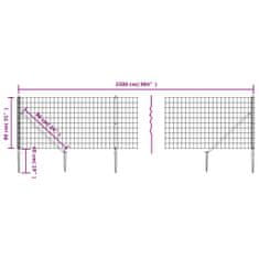 Greatstore Drátěný plot s kotevními hroty zelený 0,8 x 25 m