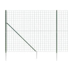 Vidaxl Drátěný plot s kotevními hroty zelený 1,6 x 25 m
