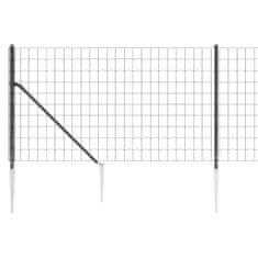 Greatstore Drátěný plot s kotevními hroty antracitový 1,1 x 10 m