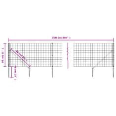 Greatstore Drátěný plot s kotevními hroty antracitový 0,8 x 25 m