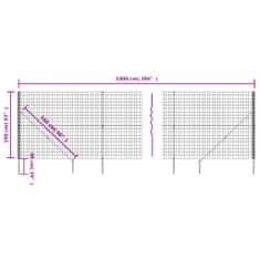Vidaxl Drátěný plot s kotevními hroty antracitový 1,6 x 10 m