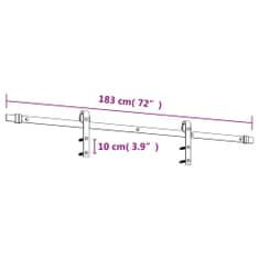 Vidaxl Posuvné dveře s kováním 90 x 210 cm masivní borové dřevo