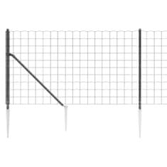Vidaxl Drátěný plot s kotevními hroty antracitový 0,8 x 25 m