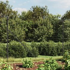 Greatstore Drátěný plot s přírubami antracitový 1,4 x 10 m