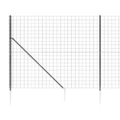 Greatstore Drátěný plot s kotevními hroty antracitový 1,6 x 10 m