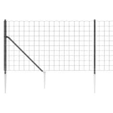 Vidaxl Drátěný plot s kotevními hroty antracitový 0,8 x 10 m