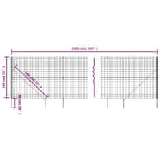 Vidaxl Drátěný plot s kotevními hroty zelený 1,8 x 10 m