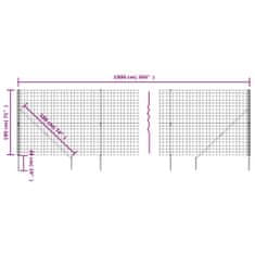 Vidaxl Drátěný plot s kotevními hroty zelený 1,8 x 10 m