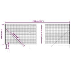 Greatstore Drátěný plot antracitový 1,6 x 25 m pozinkovaná ocel