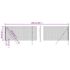 Greatstore Drátěný plot antracitový 0,8 x 25 m pozinkovaná ocel