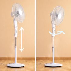 Northix Podlahový ventilátor s AC - 110–138 cm - Časovač - 45 W 