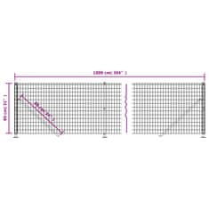 Greatstore Drátěný plot s přírubami zelený 0,8 x 10 m