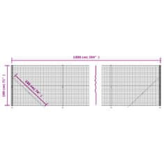 Greatstore Drátěný plot s přírubami zelený 1,8 x 10 m