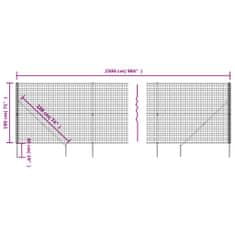 Greatstore Drátěný plot s kotevními hroty antracitový 1,8 x 25 m