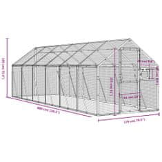 Vidaxl Voliéra stříbrná 1,79 x 6 x 1,85 m hliník