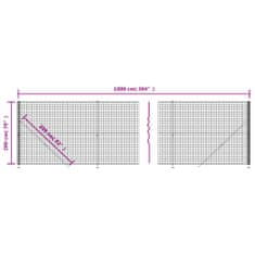 Greatstore Drátěný plot s přírubami zelený 2 x 10 m