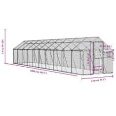 Vidaxl Voliéra antracitová 1,79 x 10 x 1,85 m hliník