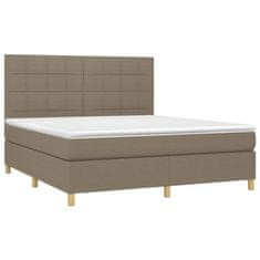 Greatstore Box spring postel s matrací a LED taupe 180x200 cm textil