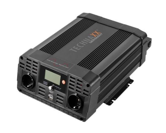 Technaxx měnič napětí 2000W, DC 12V na 2xUSB a 2x230V, čistý sinus (TE22)