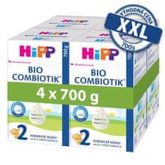 HiPP 4x 2 BIO Combiotik pokračovací mléčná kojenecká výživa , od uk. 6. měsíce, 700 g