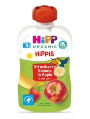 HiPP iS BIO Jablko, banán, jahoda 100 g 4m+