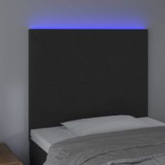 Greatstore Čelo postele s LED černé 90x5x118/128 cm samet