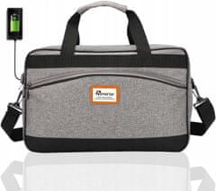 TopKing Cestovní taška s USB RYANAIR 40 x 20 x 25 cm, šedá/bílá