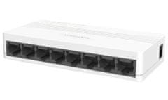 Hikvision switch DS-3E0108D-E/ 8x port/ 10/100 Mbps RJ45 ports/ 1.6 Gbps/ napájení 5 VDC, 0.6 A