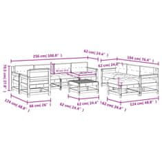 Vidaxl 10dílná zahradní sedací souprava s poduškami masivní dřevo