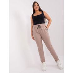 RELEVANCE Dámské tepláky s nohavicemi plus size SAVAGE béžové RV-DR-4765.52_400055 2___XL