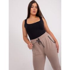 RELEVANCE Dámské tepláky s nohavicemi plus size SAVAGE béžové RV-DR-4765.52_400055 2___XL