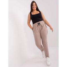 RELEVANCE Dámské tepláky s nohavicemi plus size SAVAGE béžové RV-DR-4765.52_400055 2___XL