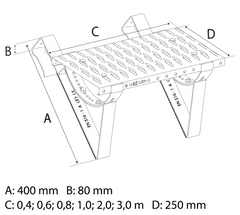 Vše pro střechu PLATFORMSET SHORT 40 - Stoupací střešní komplet 40 cm, univerzální, betonová/pálená krytina, hnědá