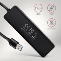 AXAGON travel hub 4x USB 3.2 Gen 1, 1x USB-C, kabel USB-A 19cm