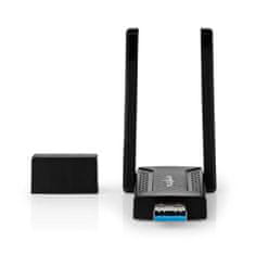 Nedis WSNWA1210BK Wi-Fi USB3.0 dongle AC1200 Dual Band 2.4/5 GHz