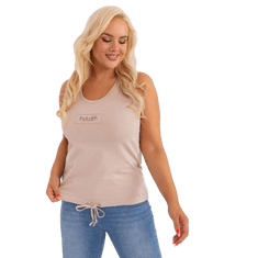 RELEVANCE Dámský top z bavlny plus size RAISA béžový RV-TP-9002.35P_400724 Univerzální