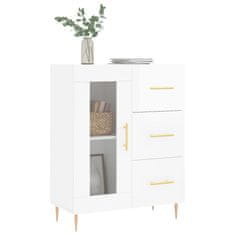 Greatstore Příborník bílý s vysokým leskem 69,5x34x90 cm kompozitní dřevo