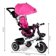 EcoToys Dětská tříkolka - kočárek V růžová