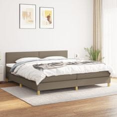 Vidaxl Box spring postel s matrací taupe 200x200 cm textil