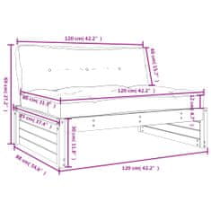 Greatstore Středová pohovka 120 x 80 cm impregnované borové dřevo