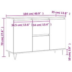 Vidaxl Příborník dub sonoma 104 x 35 x 70 cm kompozitní dřevo