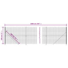 Greatstore Drátěný plot s přírubami zelený 1,8 x 10 m