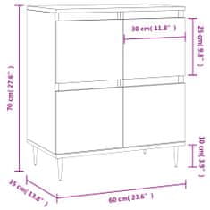 Vidaxl Příborník kouřový dub 60 x 35 x 70 cm kompozitní dřevo