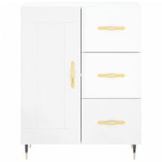 Vidaxl Skříň highboard lesklá bílá 69,5 x 34 x 180 cm kompozitní dřevo