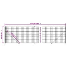 Vidaxl Drátěný plot s přírubami zelený 0,8 x 25 m