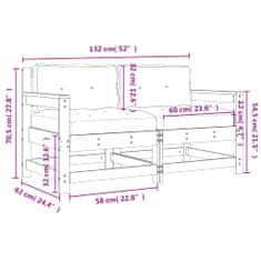 Vidaxl Zahradní židle s poduškami 2 ks masivní dřevo douglasky