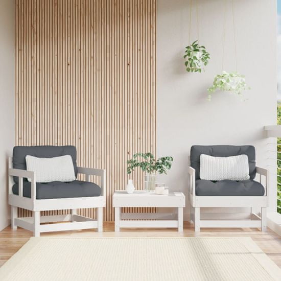 Greatstore Zahradní židle 2 ks bílé masivní borové dřevo