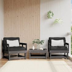 Vidaxl Zahradní židle 2 ks šedé masivní borové dřevo