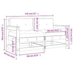 Vidaxl Zahradní židle s poduškami 2 ks bílé masivní borové dřevo